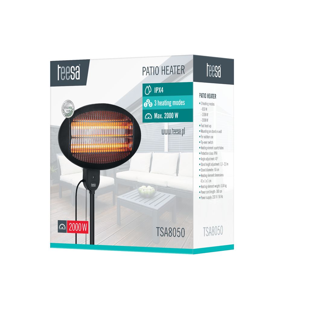 Teesa TSA8050 Riscaldatore elettrico da terrazza su Immagine del prodotto 