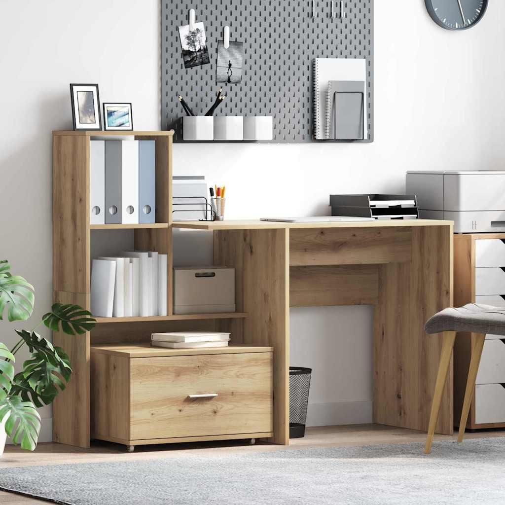 "WINTER SALE"Schreibtisch - elegantes Design - Computertisch/Bürotisch - Artisan-Eiche 131,5x50x106,5cm Holzwerkstoff Promotion163462 - Schreibtische