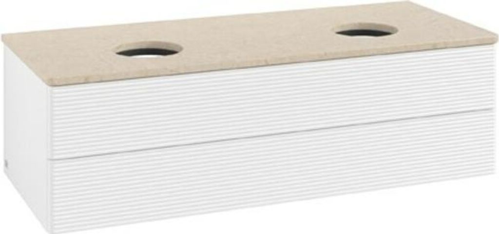 V&B Waschtischunterschrank mit Frontstruktur Antao 120x36x50cm, WBP-farbe botti., wh. m Lac