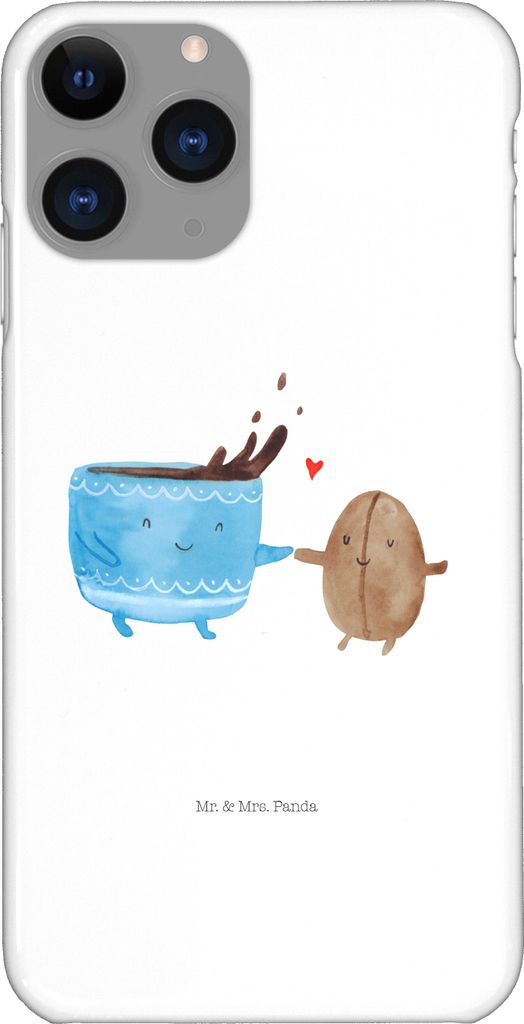 Mr. & Mrs. Panda Iphone 11 Pro Handyhülle Kaffee Bohne - Weiß - Geschenk, Zufriedenheit, Handy Case, Kaffeebohne, Genuss, Premium Kunststoff, Lus...