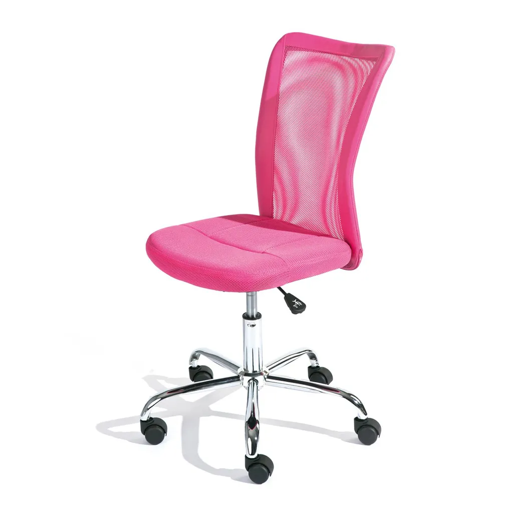 Fauteuil de bureau ergonomique BONNIE coloris rose poudré et réglable