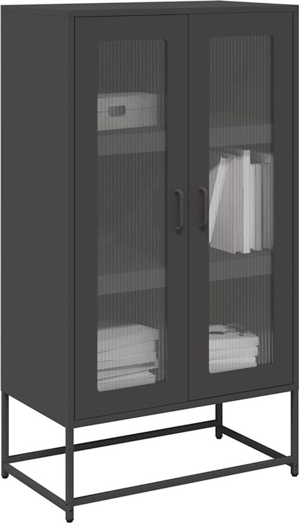 vidaXL Highboard Schwarz 68x39x123 cm Stahl Produktbild 
