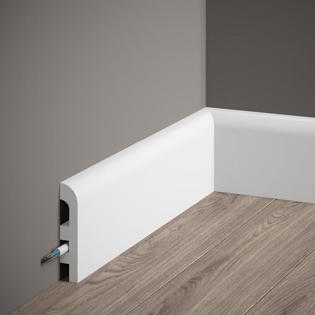 PROVISTON | Sockelleiste | 20 x 97 x 2000 mm | Weiß | Fußleiste | Mit Kabelkanal | Klassisch | Hochwertig | Robust | Langlebig | 1 Stück