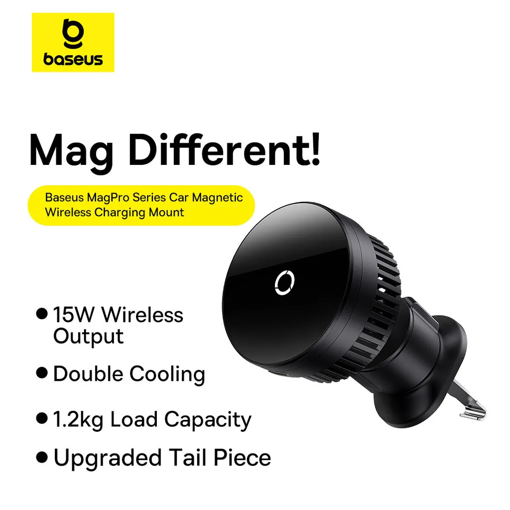 Baseus MagPro Caricatore Auto Wireless 15W - Design Magnetico Premium Nero - 20