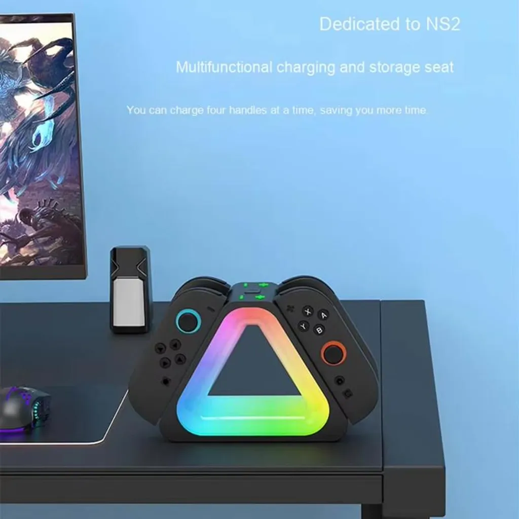 Station de Charge 4 Joy-Cons avec Colonnes Lumineuses et Design Compact - 7
