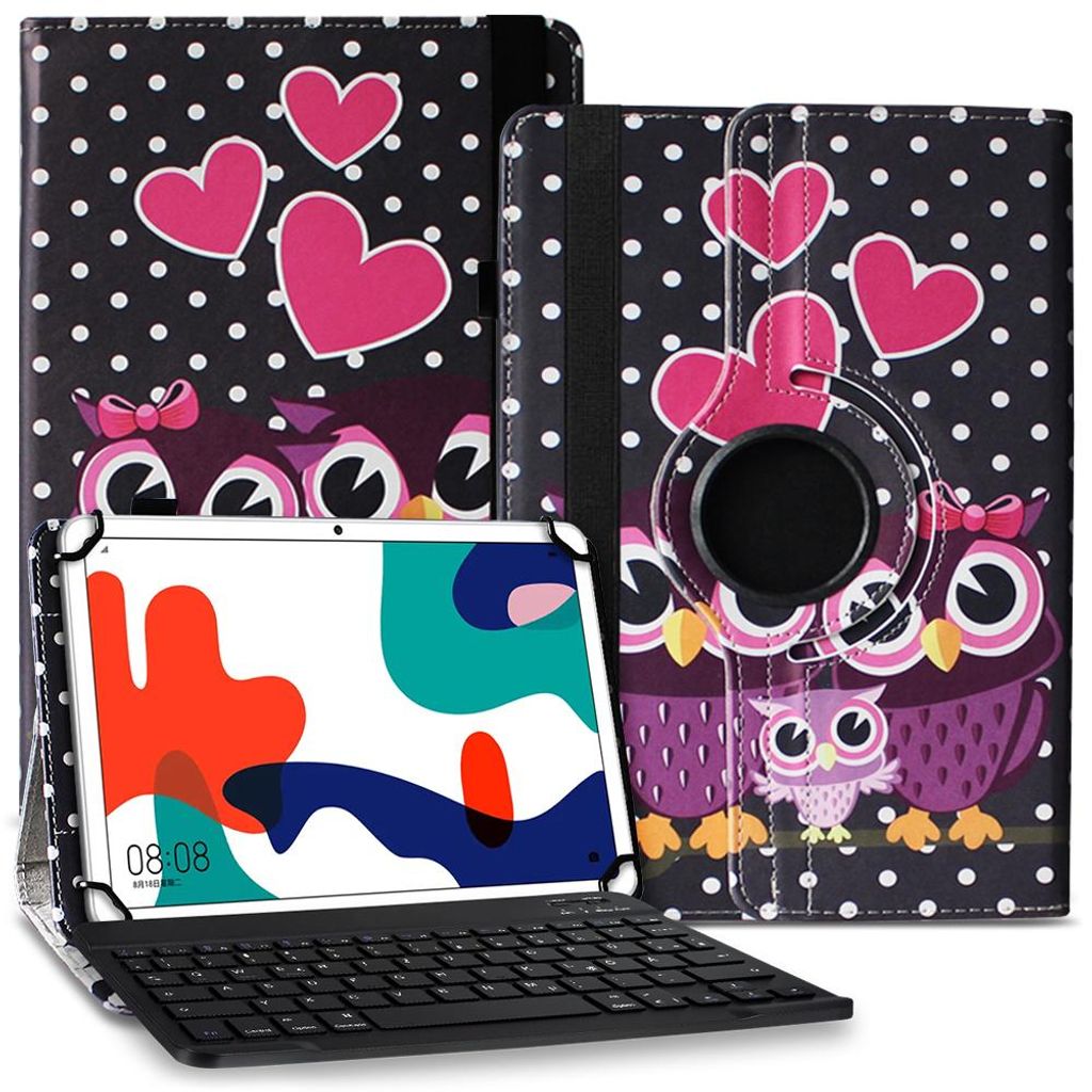 Tablet Tasche für Blackview Tab 90 Tastatur Hülle Case Bluetooth 360° DrehbarFarbe Uni 360 Taschen:Motiv 3