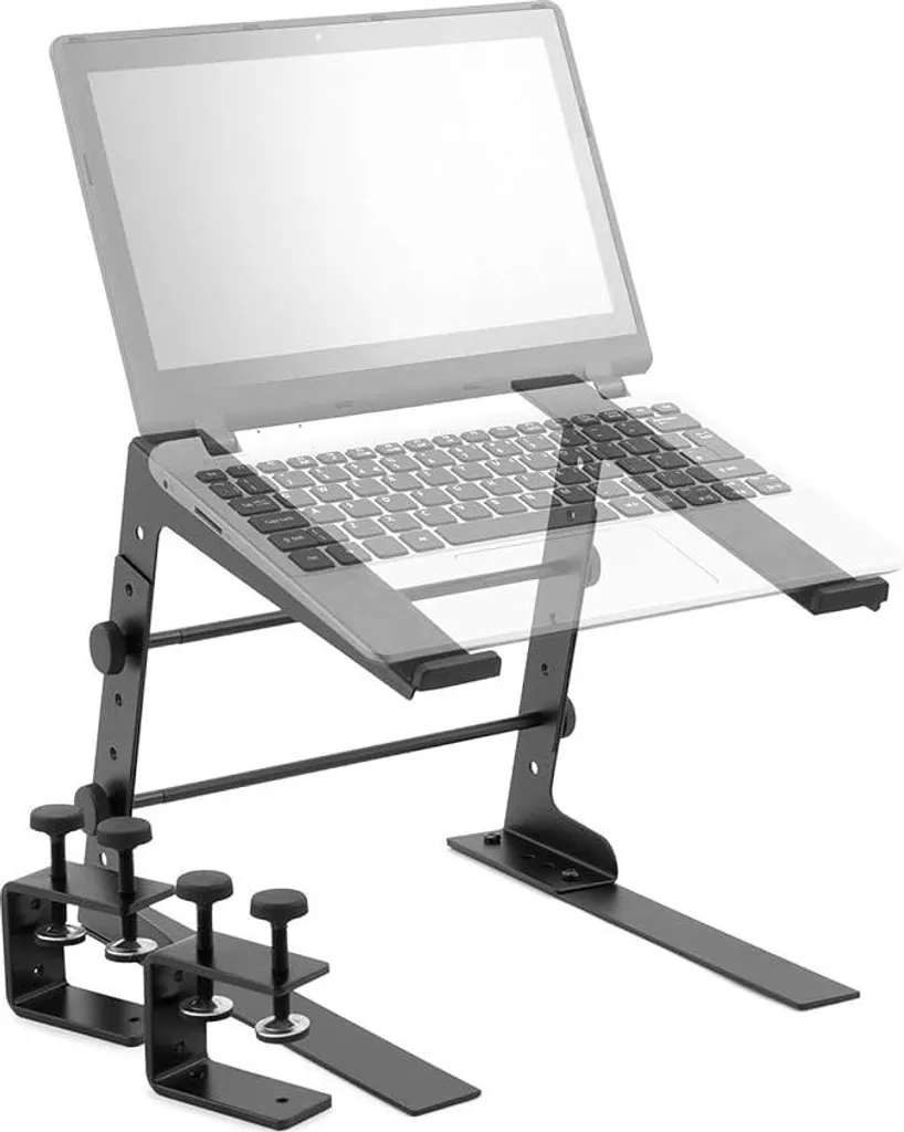 Tiger LEC14-BK Support Ordinateur Portable DJ Stable et Réglable Noir
