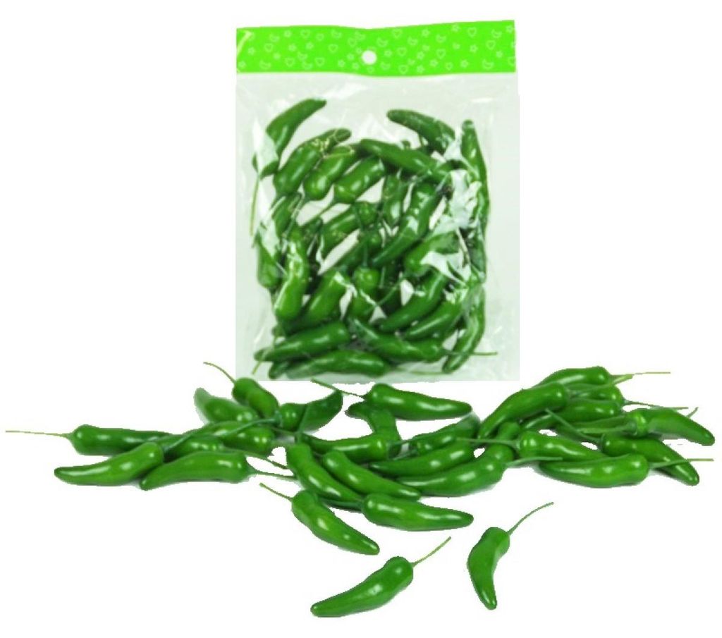 Künstliche CHILISCHOTEN 6cm. 30 Stück. Chili GRÜN.