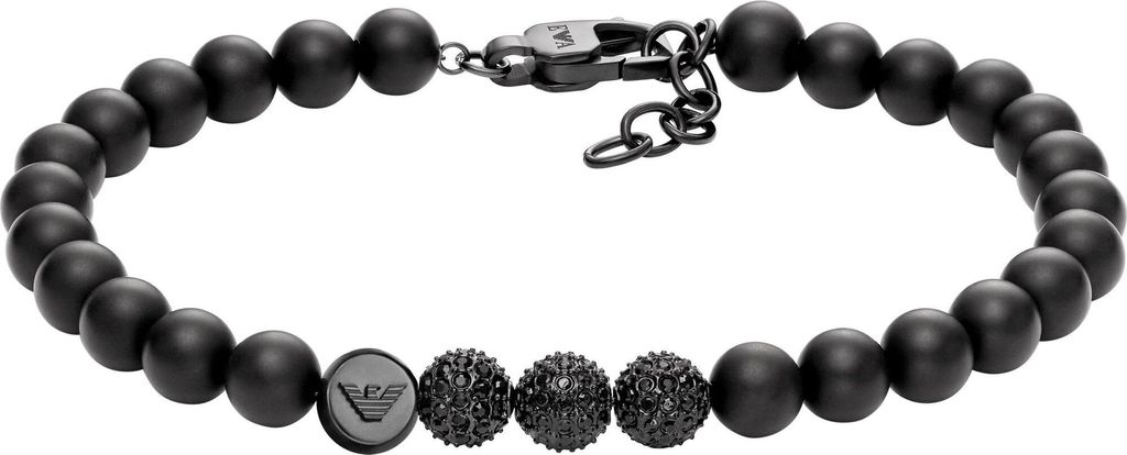 Emporio Armani EGS3030001 Herren Armband Edelstahl Schwarz 21,5 cm