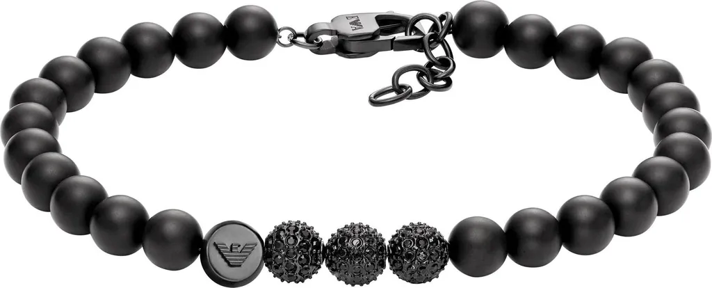 Emporio Armani EGS3030001 Bracelet Homme en Acier Inoxydable Noir 21,5cm