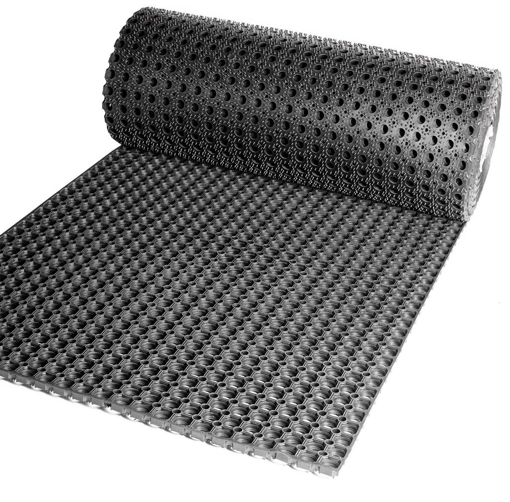 Gummimatte Ringgummimatte Grip 3 Stärken Wabenmatte Meterware Lochmatte 100x210cm Schwarz, Hauptbild
