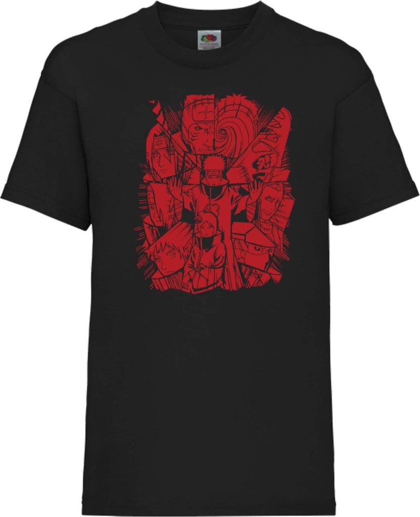 Kinder T-Shirt Japan Animation Manga Anime Comics Naruto Akatsuki Members Var-043 Akatsuki Group, 5-6 Jahr - 116 / Schwarz