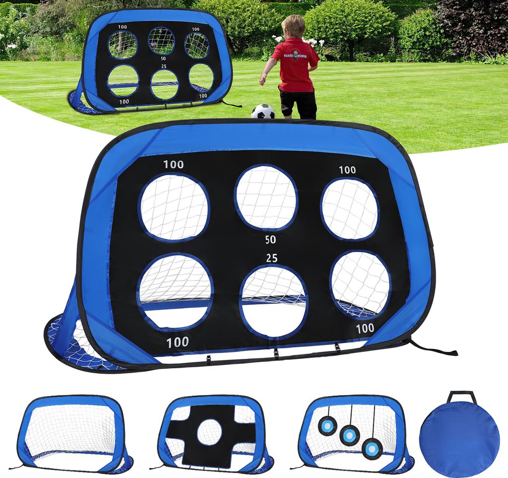 Jayseuw Fußballtor 4-in-1 mit Torwand für Kinder Pop-Up Produktbild 