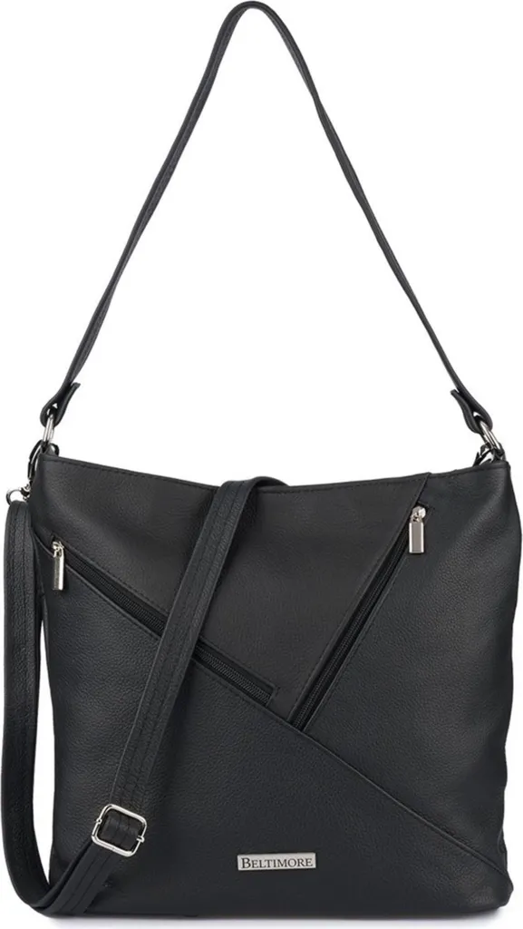 Sacoche Bandoulière Homme Beltimore kral39black en Cuir Noir Véritable