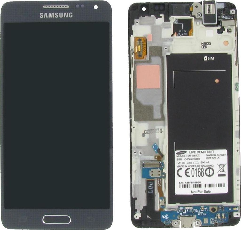 Original Samsung Galaxy Alpha G850F Display LCD Gehäuse Produktbild 