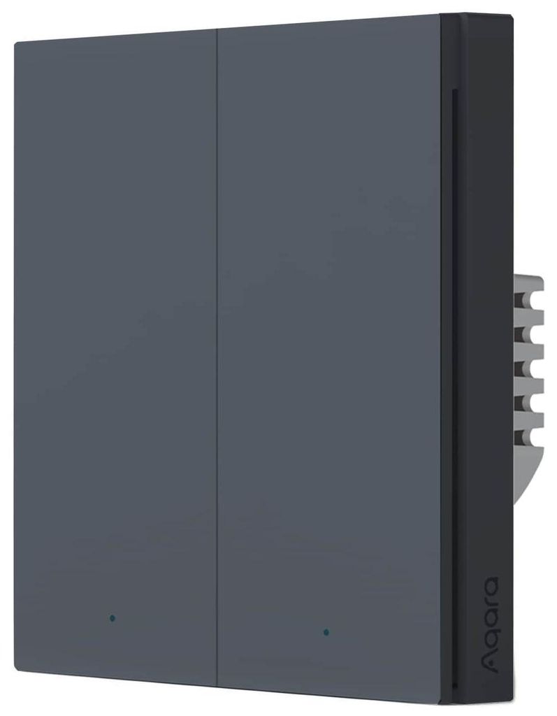 Smart Wall Switch H1 - zwei Wippen mit Neutralleiter (grau) Produktbild 
