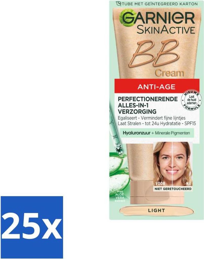 Garnier - SkinActive - BB Cream Light - Anti-Aging - Getönte Tagescreme - 50 ml - Vorteilspack - 25 Stücke