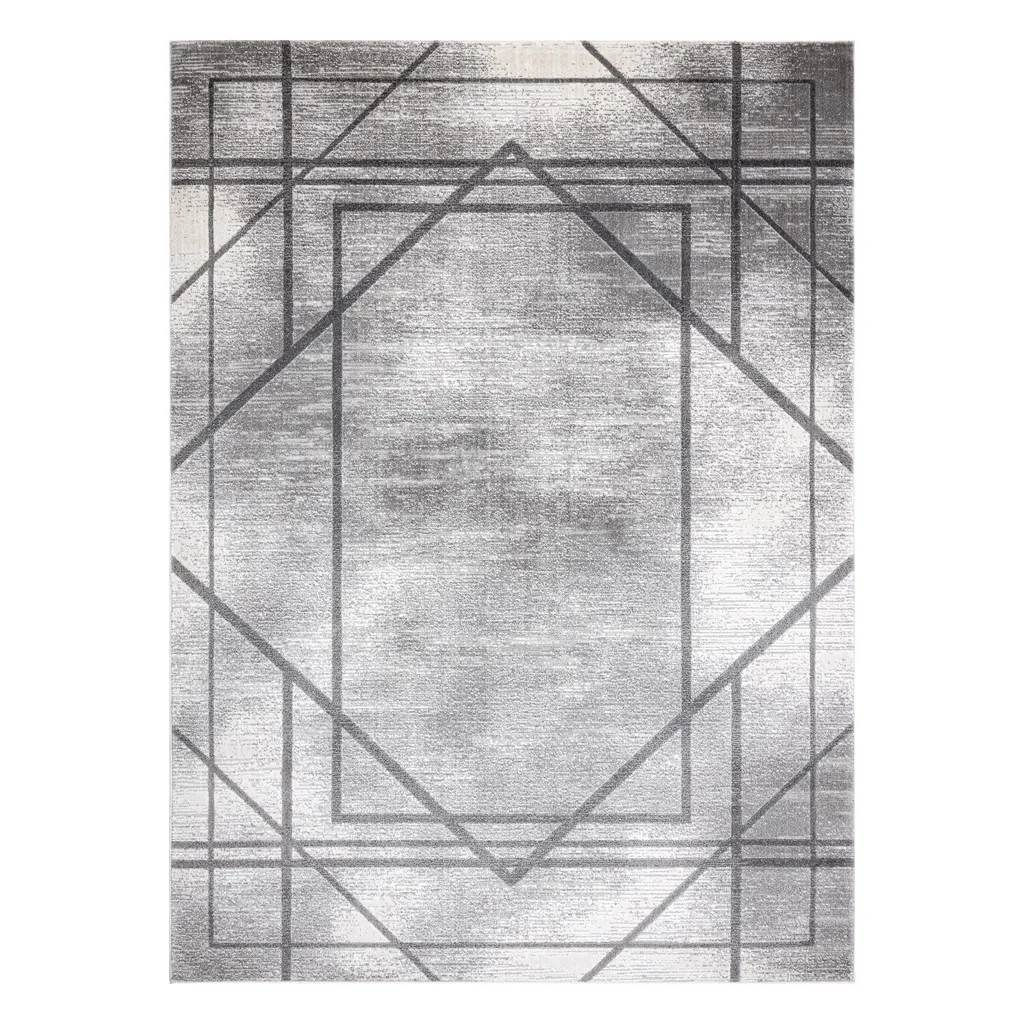 Tapis gris robuste et doux NOBLE - Solution déco 3D 140x190 cm