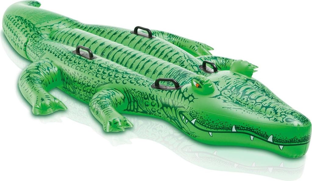 Aufblasbare Krokodil-Schwimmmatratze mit Griffen 203x114 cm INTEX 58562