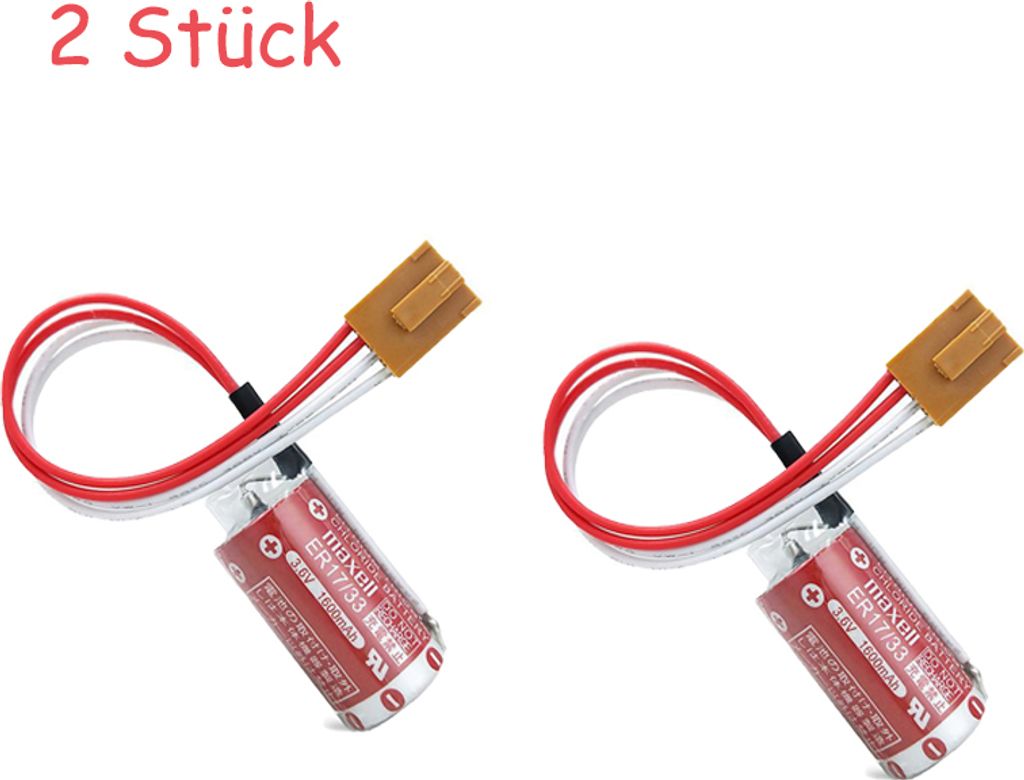 2 pièces ER17/33 (2/3A 3.6V) pile PLC avec prise pour Omron Image du produit 