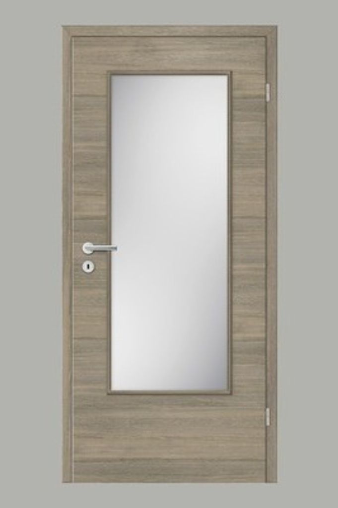 Pertura Zimmertür Yori CPL Lärche Smoke quer 98,5x198,5 cm Rechts mit Lichtausschnitt G3 (ohne Glas)