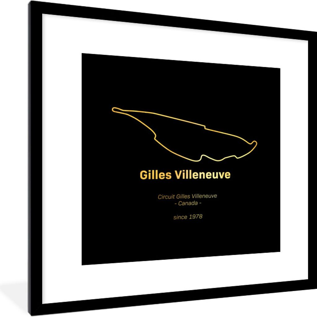 MuchoWow Gerahmtes Poster Kanada - Formel 1 - Rennstrecke 40x40 cm - Poster mit Schwarzem Bilderrahmen Wandposter Rahmen Foto Bilder - Poster - P...