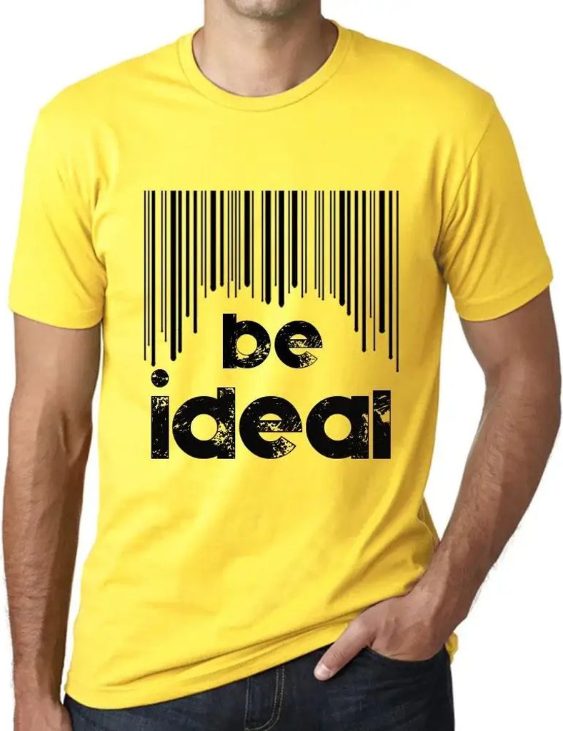 Herren Grafik T-Shirt Barcode als Idee – Barcode Be Idea – Öko-Verantwortlich Vintage Jahrgang Kurzarm Lustige Druck Geburtstag Geschenk Mann