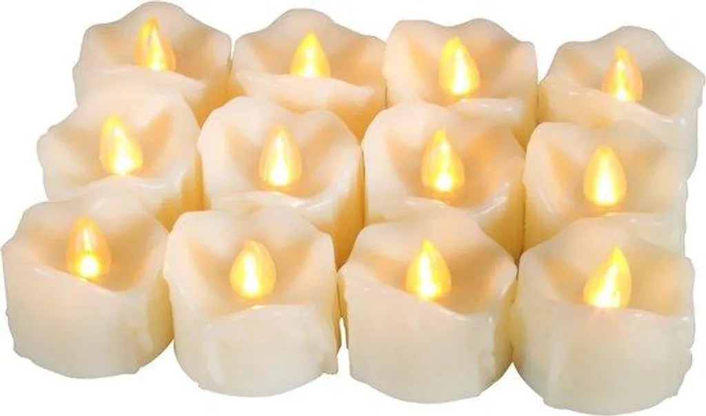 Décoration de Noël et Halloween : 12 bougies LED programmables 6h/18h