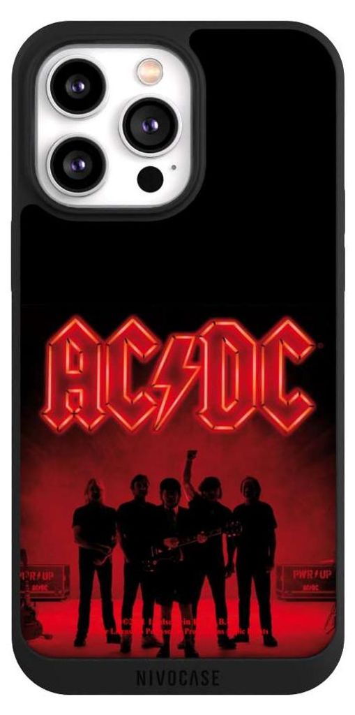 NIVOCASE Handyhülle für Apple iPhone 14 Pro Max Hülle NIVOpure Case Schwarz ACDC Band Offizielles Lizenzprodukt