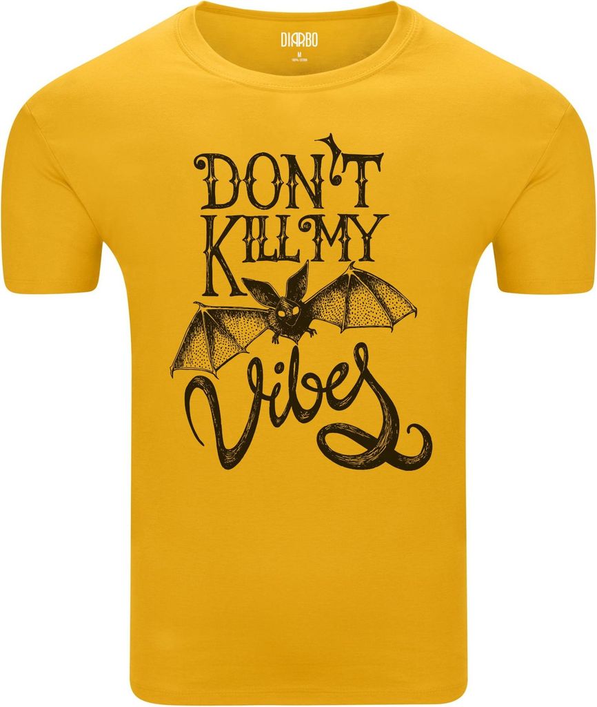 Diarbo Herren T-Shirt mit Lustiger Druck Töte nicht meine Stimmung Gelb Gr.XXL
