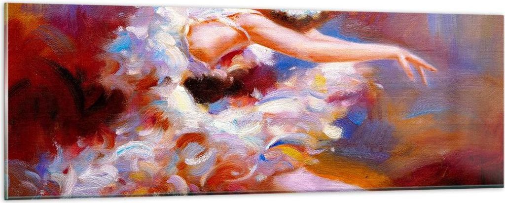 Bilder auf glas - Balletttänzer tanzen - 90x30cm - Glasbilder - Wandbilder - Kunstdruck - zum Aufhängen bereit - Wanddekoration aus Glas - Glas B...