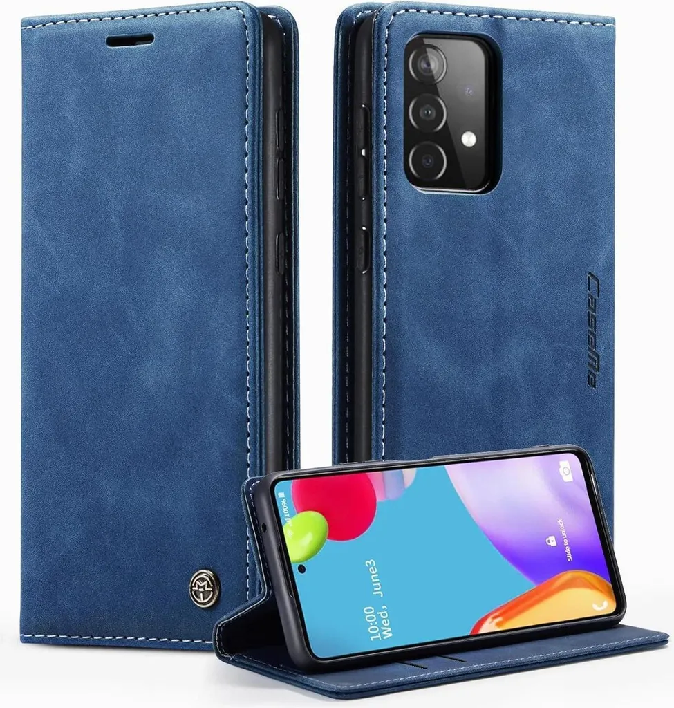 Protection Samsung Galaxy A52s 5G Étui Cuir Bleu avec Support Vidéo Pay
