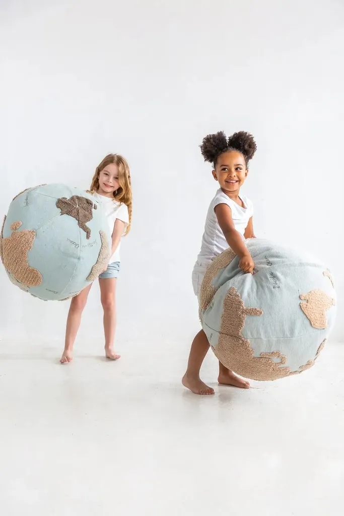 Sac de siège WORLD MAP 50x50 cm en toile résistante avec zip invisible