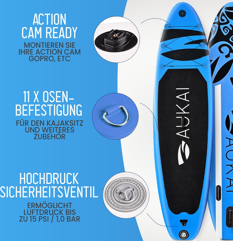 Aukai® Stand Up Paddle Board 320cm "Ocean" 2v1 s kajak Obrázok produktu 6