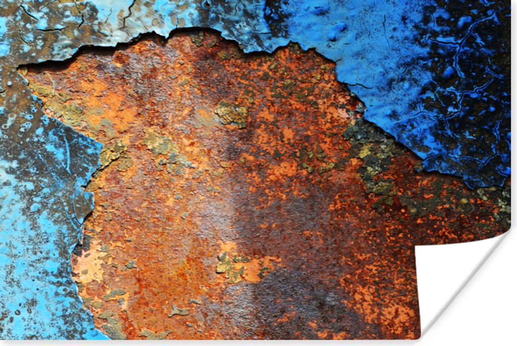 MuchoWow Poster Industriell - Metalle - Rost - Vintage 90x60 cm - Schlafzimmer