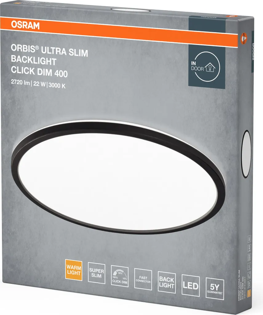 Plafonnier LED Circulaire 22W 1740lm Intensité Variable par Interrupteur
