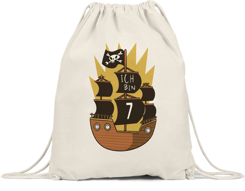 Geburtstag 7 Jahre Turnbeutel 7 Jahre 7. Geburtstag Piraten Pirat Motto