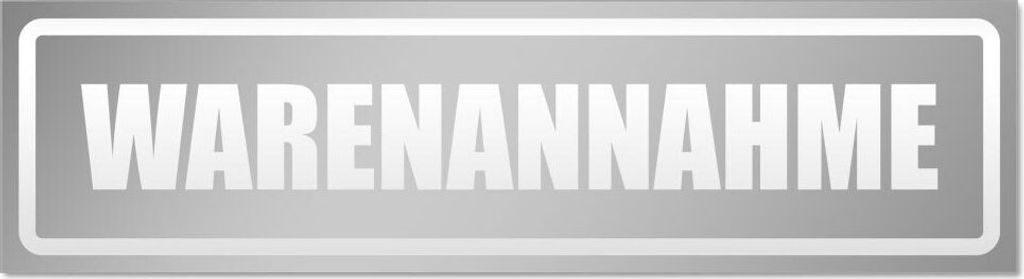 Kiwistar Warenannahme invertiert Magnetschild Schild magnetisch - 20cm Silber - Magnetfolie für Auto PKW Kfz