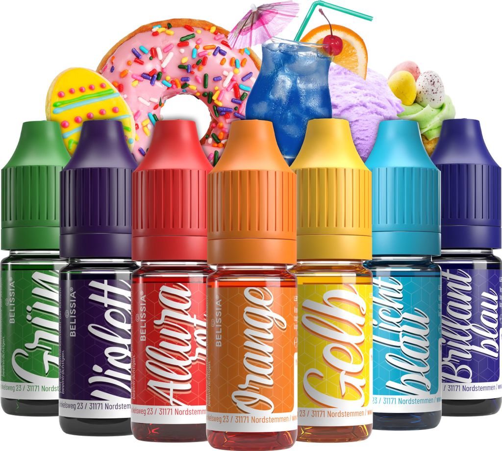 Belissia Lebensmittelfarbe Set – 7x10ml flüssig & Produktbild 