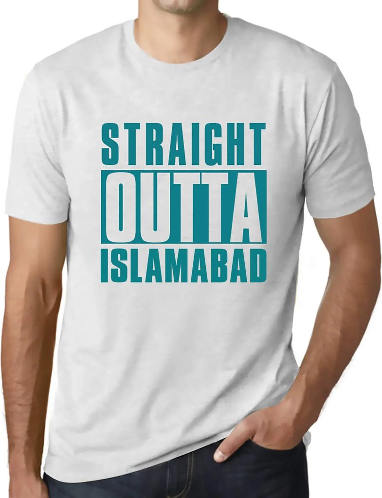 Herren Grafik T-Shirt Straight Outta Islamabad Öko-Verantwortlich Vintage Jahrgang Kurzarm Lustige Druck Geburtstag Geschenk Mann