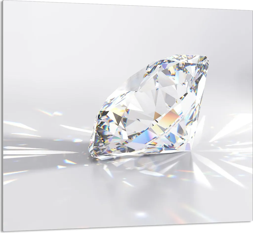 GLASPLATTE FÜR KÜCHE 65x60 Diamante