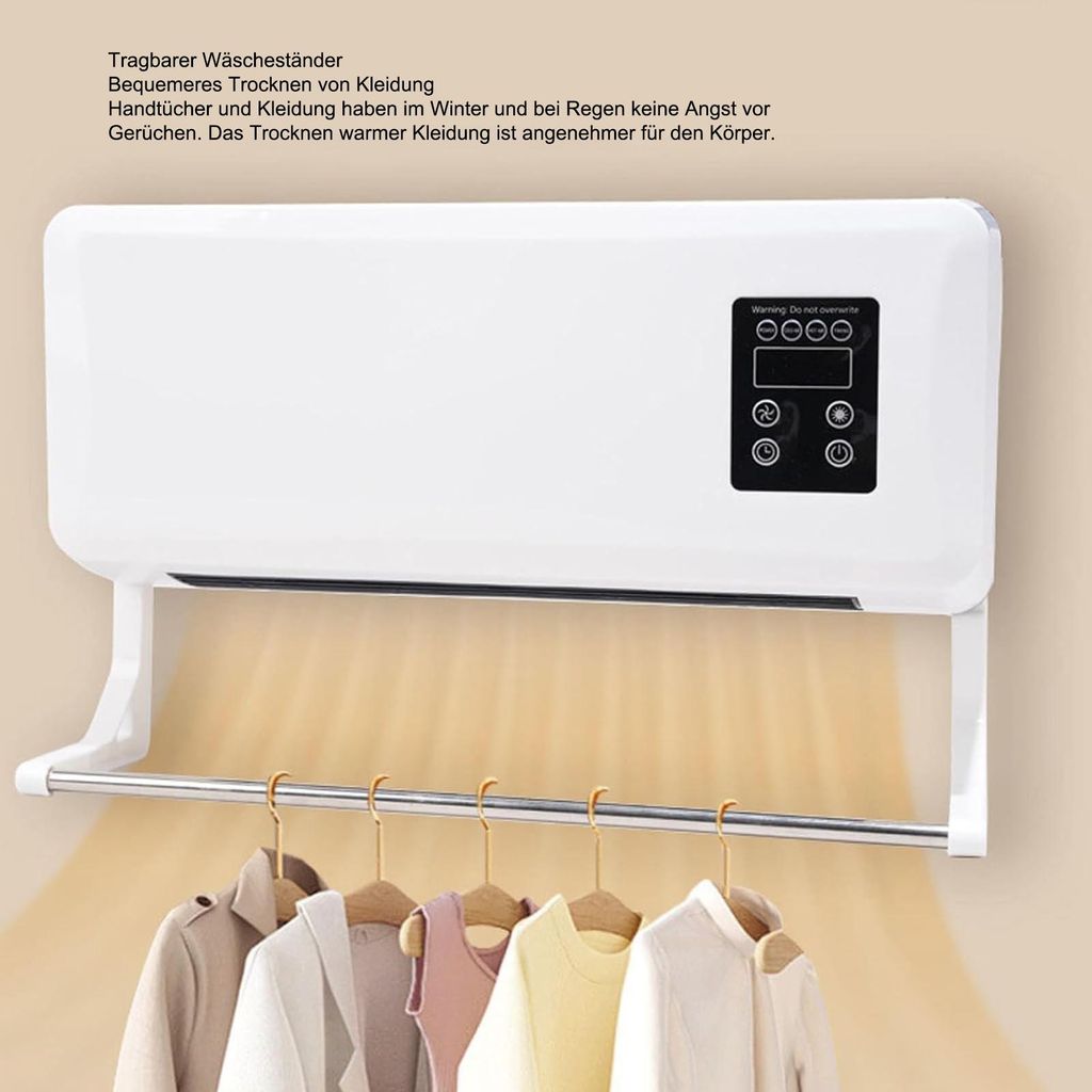OKWISH Heizlüfter Intelligente Zeitschaltuhr, Energiesparend Keramikheizlüfter mit Fernbedienung, 1500w, Schnellheizung, Wandmontage Heizlüfter