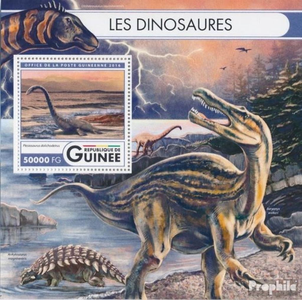 Briefmarken Guinea 2016 Mi Block 2702 (kompl. Ausgabe) postfrisch Dinosaurier