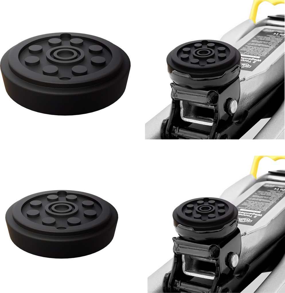 DEUBA 2er Set Gummiauflage Wagenheber Universal Ø52mm + Ø39,5mm rutschfest Gummipad Wagenheberaufnahme Rangierwagenheber Stempelwagenheber Hebe...
