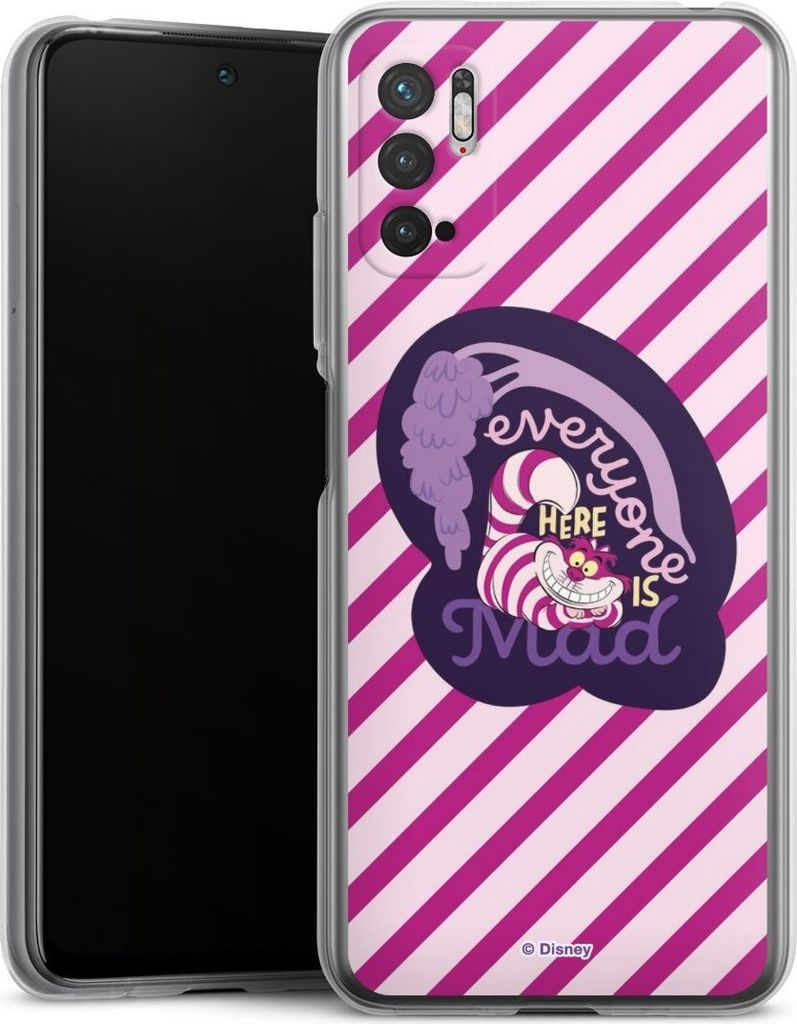 DeinDesign Handyhülle für Xiaomi Redmi Note 10 5G Silikon Hülle Case Smartphone Schutzhülle Alice im Wunderland Disney Grinsekatze