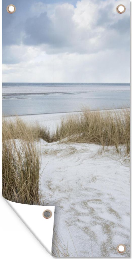 MuchoWow 30x60 cm Outdoor-Poster Gartendeko Sichtschutz Garten Poster für den Garten Nordsee - Dünen - Wasser