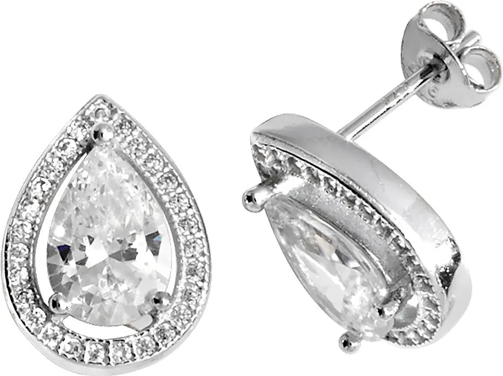 Boucles d'oreilles puces en argent 925 et zirconium étincelant