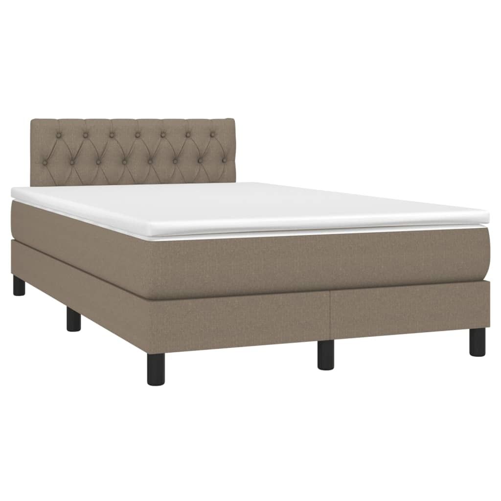 Maison Exclusive - Boxspringbett mit Matratze & LED Taupe 120x190 cm Stoff