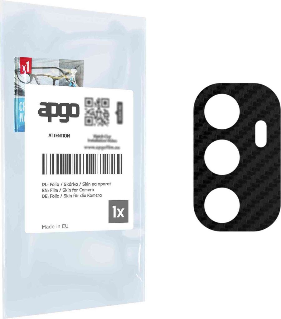 apgo Objektivschutz-Folie, Kameraschutz kompatibel mit Oppo A32, Carbon-Imitation, Rückseite Schutzfolie für Kamera-Insel, Hinten Folie, kratzfes...