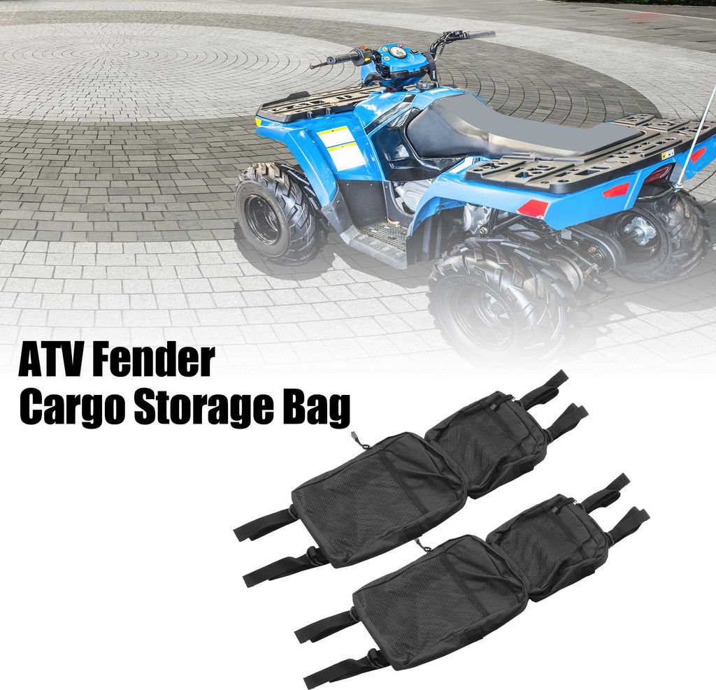 2 Stück Quad ATV 4 Rad Cargo Storage Jagdtaschen Schwarz